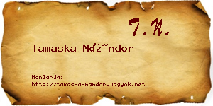Tamaska Nándor névjegykártya