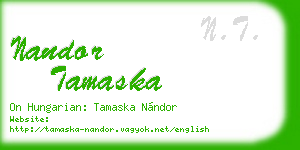 nandor tamaska business card