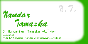 nandor tamaska business card